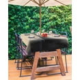 thumbnail image 3 of Fsddascl Vintage Black Beige Outdoor Tablecloth - 60x84 Inch Rectangle Dining Table Cover, Lake Abstract Aesthetics Waterproof Outdoor Table Cloth with Umbrella Hole & Zipper for Picnic/Patio/Party, 3 of 7