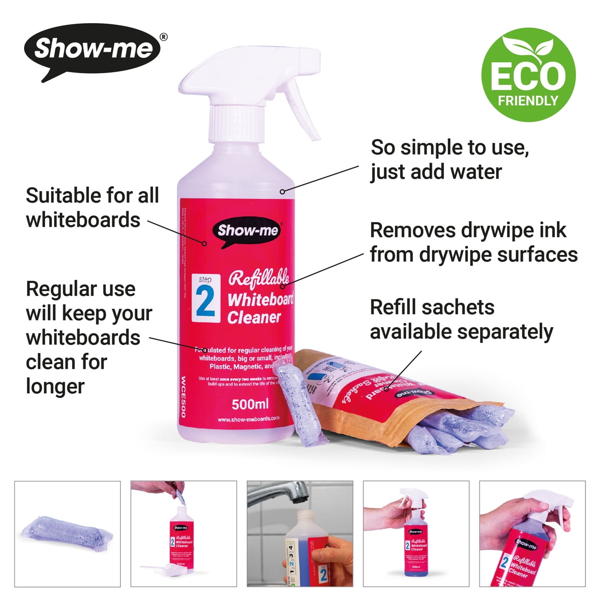 Show-me Classpack of 35 x A4 Lined/Gridded dry erase boards, pens and erasers plus free cleaner