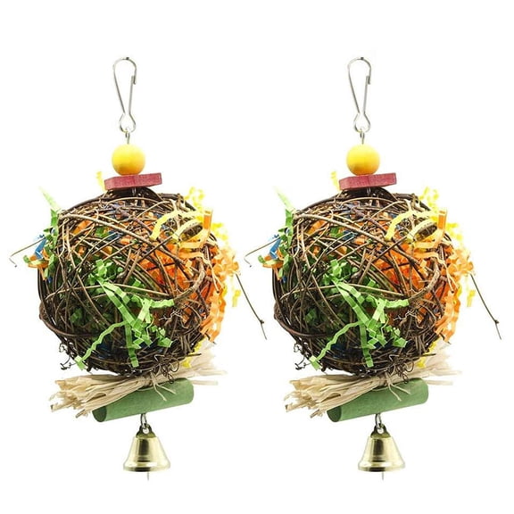 EBaokuup 2 Pack Bird Chewing Toys, Parrot Foraging Hanging Toys