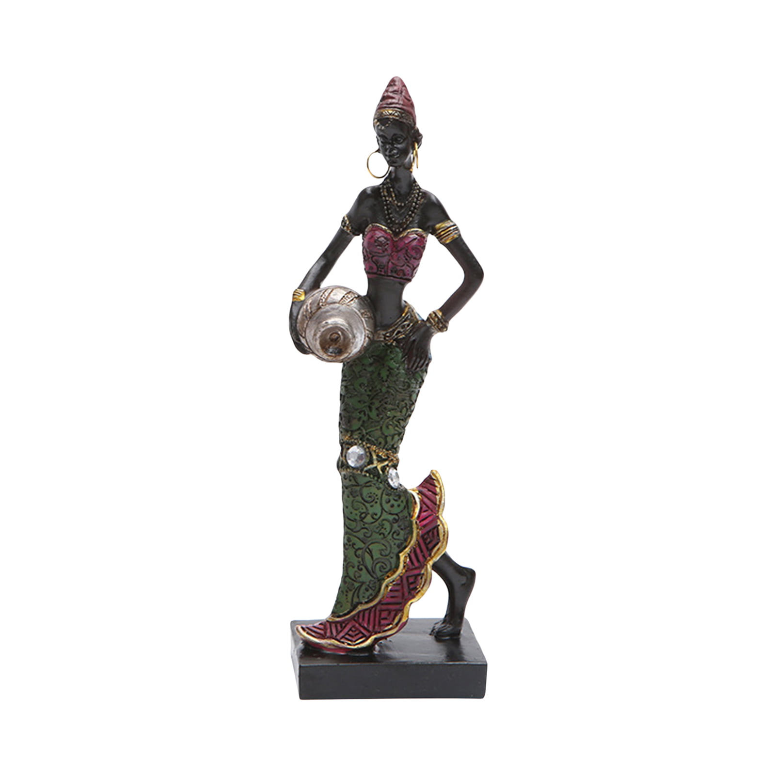 African Women Statue Resin African Female Art Home Office Decor ，African Ornaments 