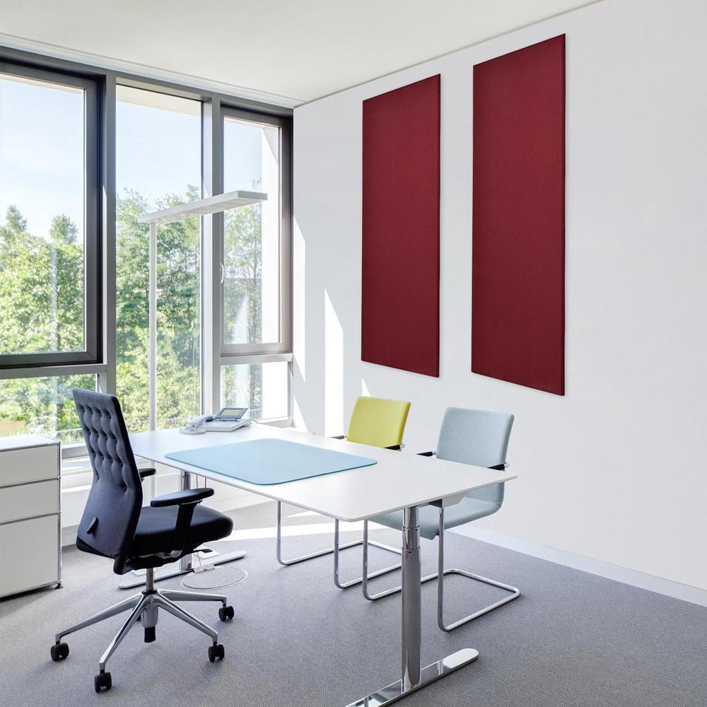 2Pack Fiberglass Acoustic Panels, Sound Dampening Panels for Studios, Office, Home Theater Soundproofing Absorbing Noise Reducing, 23.6x47.2x0.98" Red