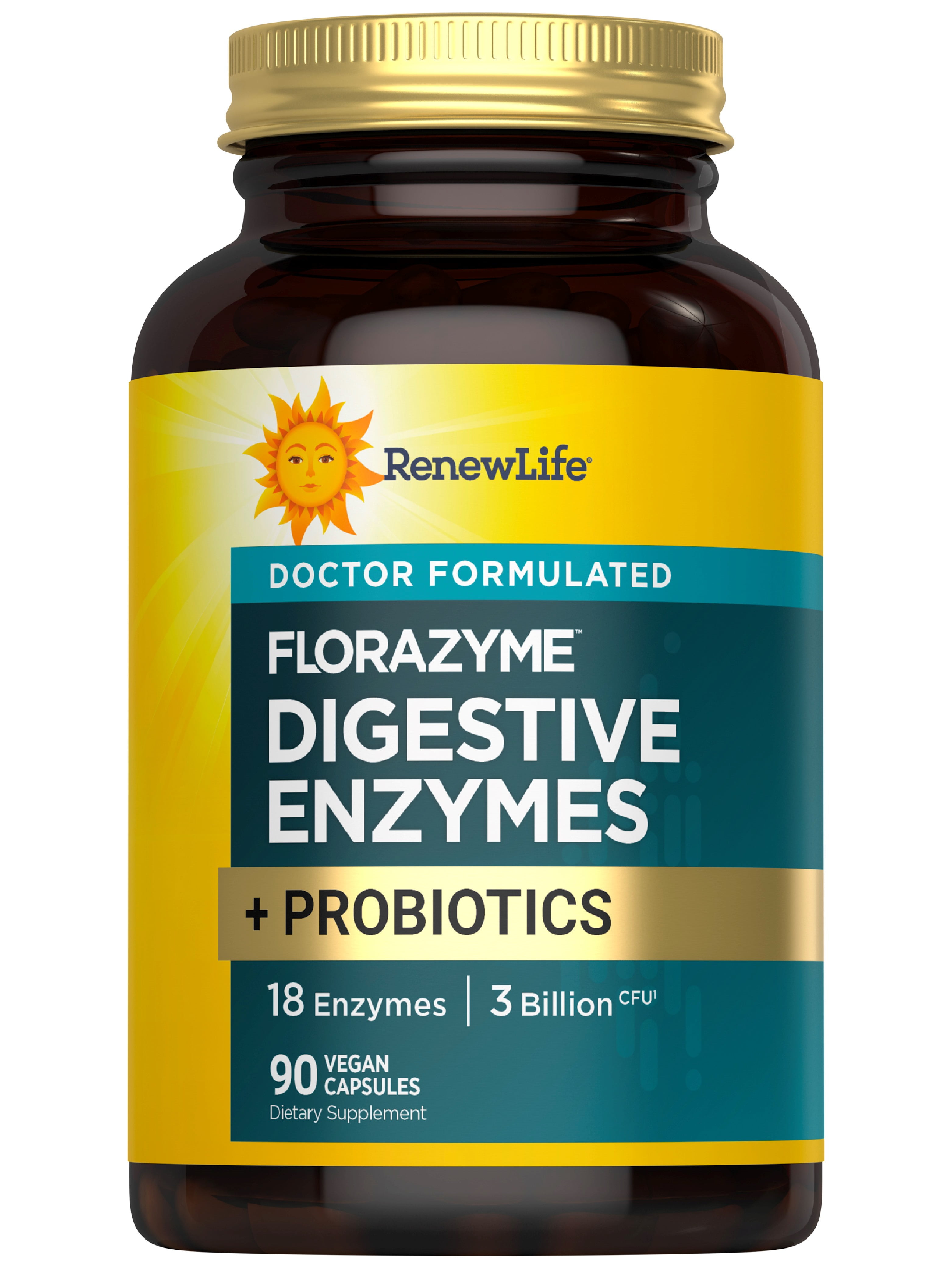 Renew Life Florazyme Digestive Enzymes Probiotics 90 Vegan