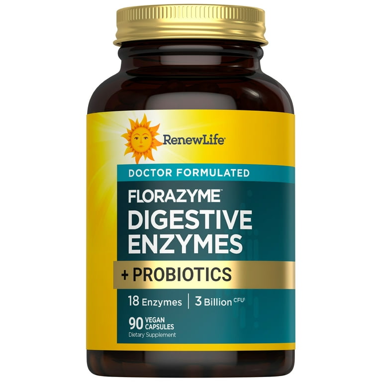Renew Life Florazyme Digestive Enzymes Probiotics 90 Vegan