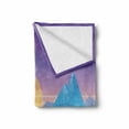thumbnail image 2 of Mountain Soft Flannel Fleece Throw Blanket, Cartoon Woodland Landscape with Fir Trees at Sunset Kids Fairytale, Cozy Plush for Indoor and Outdoor Use, 50" x 70", Purple Blue and Yellow, by Ambesonne, 2 of 6
