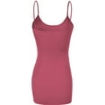 thumbnail image 2 of Essential Basic Women's Basic Casual Long Camisole Adjustable Strap Cami Layering Top, Small, Dusty Rose, 2 of 4