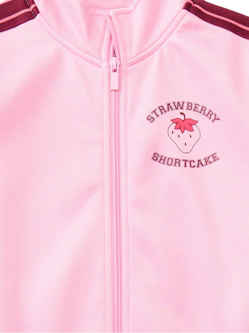 Strawberry Shortcake Girls Graphic Zip Track Jacket, Midweight