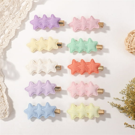 Cute Star Barrette,10 Pcs Girl Hair Clips, Metal Non Slip Hair Accessories,Multicolor Barrettes,Hair Clip for Girl