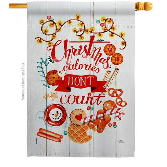 Breeze Decor 28 x 40 in. Christmas Calories House Flag with Winter Double-Sided Decorative Vertical Flags Decoration Banner Garden Yard Gift