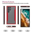 thumbnail image 4 of Feishell Rugged Multi-Layered Protection Case for Samsung Galaxy S24 Ultra, Transparent PC Back Aluminum TPU Bumper Military Grade Shockproof Support Wireless Charging Slim Phone Case,Red, 4 of 8