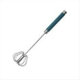 thumbnail image 1 of Batidor Semiautomático de Acero Inoxidable de 12 Pulgadas, Batidor Giratorio Manual, Batidor de Huevos, Mezclador Agitador, Herramienta de Cocina, Azul Oscuro, 1 of 5