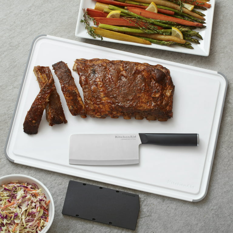 KitchenAid Classic Nonslip Plastic Cutting Board, 12x18-Inch, White