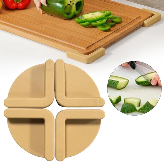 Homesteed 4pc Nonslip Silicone Cutting Board Mat Kitchen Counter Protectors Heat Resistant Pad for Secure Meal Prep and Surface Defense