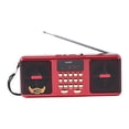 thumbnail image 2 of Radio portátil recargable, dispositivo de audio estéreo AM/FM, radio de mano ligera Rojo, 2 of 9