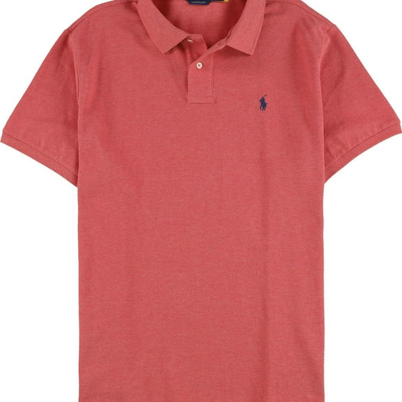 Ralph Lauren Mens Slim Fit Cotton Mesh Polo Shirt, Orange, XX-Large