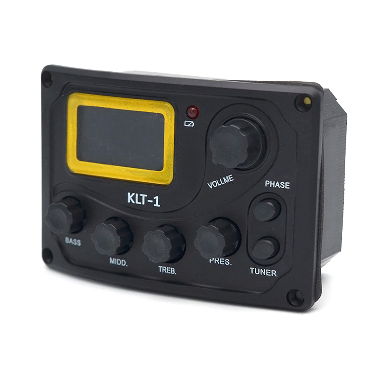 KLT-1 4 Bands Acoustic Guitar Piezo Pickup Kit EQ Preamp LCD Tuner Piezo Pickup Equalizer System for w/ Battery Holder f