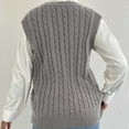 thumbnail image 5 of Neewe Sweater Vest for Women V Neck Sleeveless Knit Solid Casual Flower Pullover Tops, 5 of 8