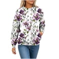 thumbnail image 5 of Frostluinai Womens Tops Long Sleeve Floral Print Sweatshirts Trendy Casual Crewneck Pullover Lightweight Fall Comfy Shirts S-3XL, 5 of 6