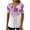 Hot Pink, variant on Tunic Tops for Women Long Length Button Down Shirt Floral Print Summer Tops Dressy Casual Bell Short Sleeve Blouses Henley V Neck Spring Ladies T Shirts Plus Size 22