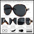 thumbnail image 5 of SA106 Womens Extra Oversized Round Exposed Lens Butterfly Sunglasses / Tortoise Frame - Black Lens, 5 of 7