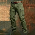 thumbnail image 6 of Busydd Cargo Pants for Men Solid Color Multi Pocket Work Trousers Outdoor Straight Leg Hiking Pants XS, 6 of 6