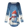 Christmas Tunic Tops for Women Xmas Snowflake Print TShirts Round Neck