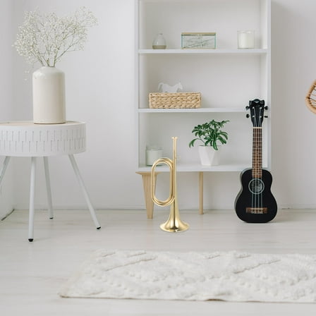 CATIEBYE 1Set Golden Copper Trumpet Bugle Horn Instrument for Musical Instruments School Band Music Practice