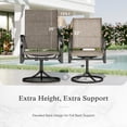 thumbnail image 6 of Sophia & William 5 Piece Outdoor Patio Dining Set 42" Round Metal Table and Padded Swivel Textilene Chairs Set, 6 of 11