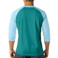 thumbnail image 6 of Men’s Three Quarter Sleeve Baseball T-Shirt Casual Cotton Sport Athletic Top, 6 of 7