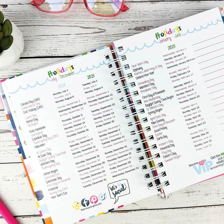 reminder-binder-2024-2025-planner-18-month-calendar-with-361-planner-stickers-blossoms-walmart-com