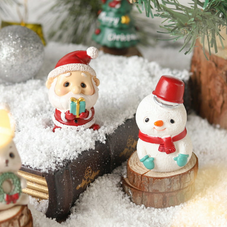 Didiseaon 4 Sets Christmas Ornaments Landscape Snowman Figurine Miniature  Christmas Decorations Ornaments DIY Snow Globe Figurines Miniature Santa