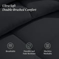 thumbnail image 3 of Ivy Union Comforter Set - Box Stitch - Easy Care Ultra-Soft Microfiber - All Season Warmth - Bedding Comforter - Queen - Black, 3 of 7