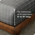 thumbnail image 4 of Bare Home Luxury 1800 Collection Fitted Sheet, Ultra-Soft, Deep Pocket, Queen, Grid - Gray/White, 4 of 6