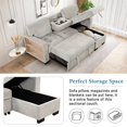 thumbnail image 6 of Sectional Sofa bed with Large Storage Space, Pull-Out Sleeper Sofa with Drop Down Table and USB Charger, L-Shaped Loveseat Sofa with Plastic Legs for Living Room, Bedroom, Weight Capacity 330 LBS, 6 of 7