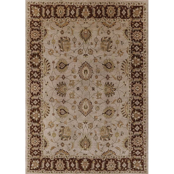 Ahgly Company Machine Washable Indoor Rectangle Industrial Modern Camel Brown Area Rugs, 8' x 12'