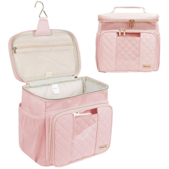 Neceser Behaesty Travel para mujer resistente al agua, color rosa
