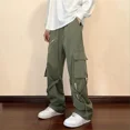thumbnail image 3 of Pantalones Cargo para Hombre Pantalones Negros Holgados Pantalones Emo Hip Hop Hombre Rectos Y2k Nuevos En Harajuku Multibolsillos Anchos Vintage Trabajo Largos, 3 of 5