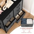 thumbnail image 3 of Tall Dresser for Bedroom, Chests of Drawers, Storage Organizer with 10 Drawers, Sturdy Metal Frame, Wood Tabletop for Guest Room, Closet, Entryway, Nursery, Gray, 3 of 7