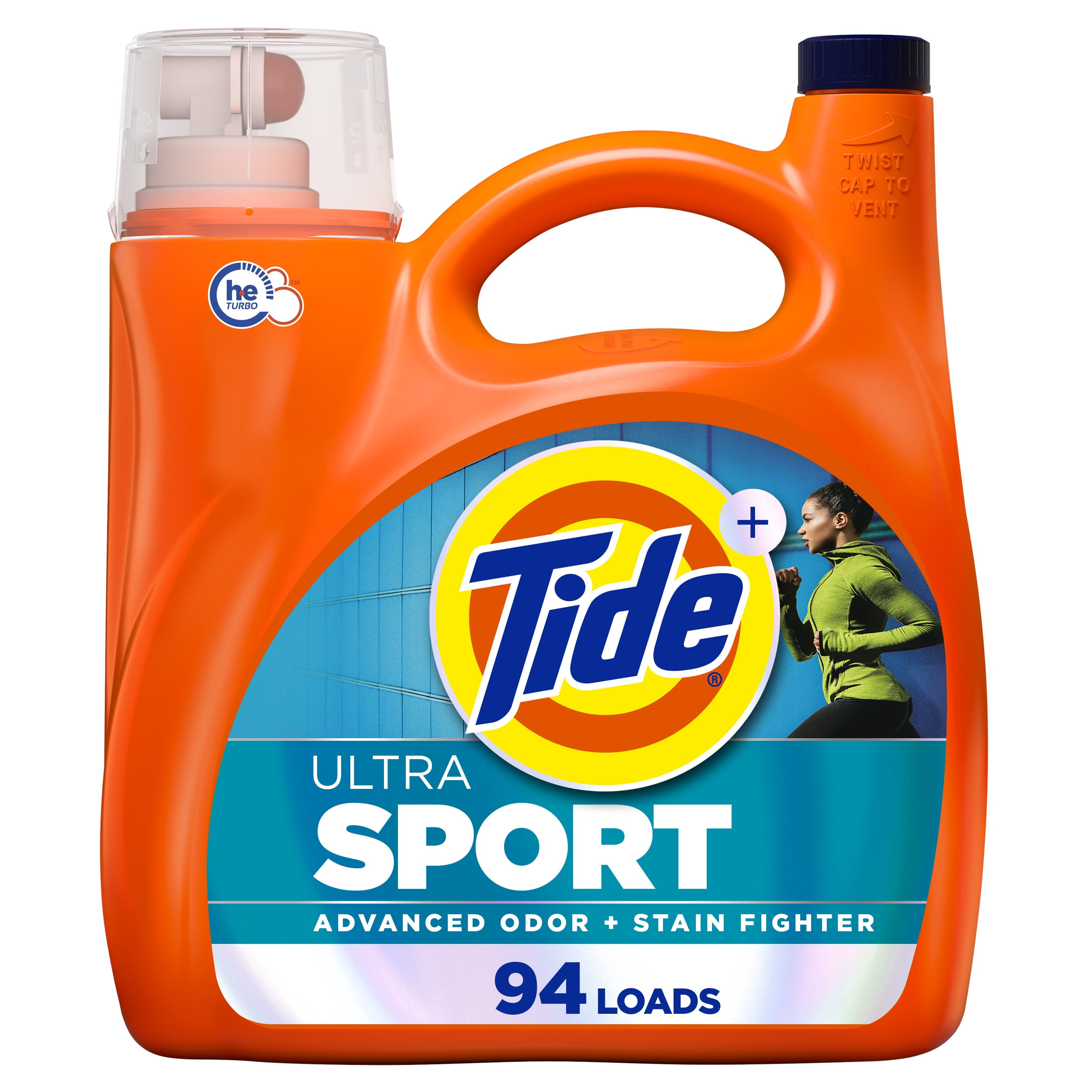 (2 pack) Tide Ultra Sport Liquid Laundry Detergent, Advanced Sweat + Stain Fighter, 132 fl oz, 94 Loads
