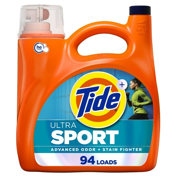 Tide Ultra Sport Liquid Laundry Detergent, Advanced Sweat Stain Fighter, 132 fl oz, 94 Loads