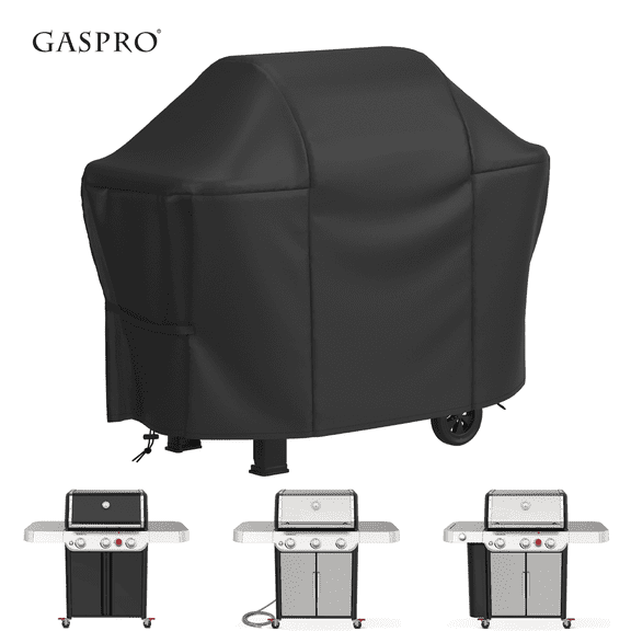 GASPRO 58" Grill Cover, Waterproof BBQ Cover for Outdoor Gas Grill, Fits 3-5 Burner Grills includes Weber, Char-Broil, Nexgrill, Heavy Duty Barbecue Cover with Adjustable Drawstring & Velcro Straps