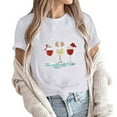 thumbnail image 4 of Camisas de Navidad Para Mujer Tops de Cuello Redondo Blusa Informal de Manga Corta Con Estampado de Moda Odeerbi  ODB195669, 4 of 8