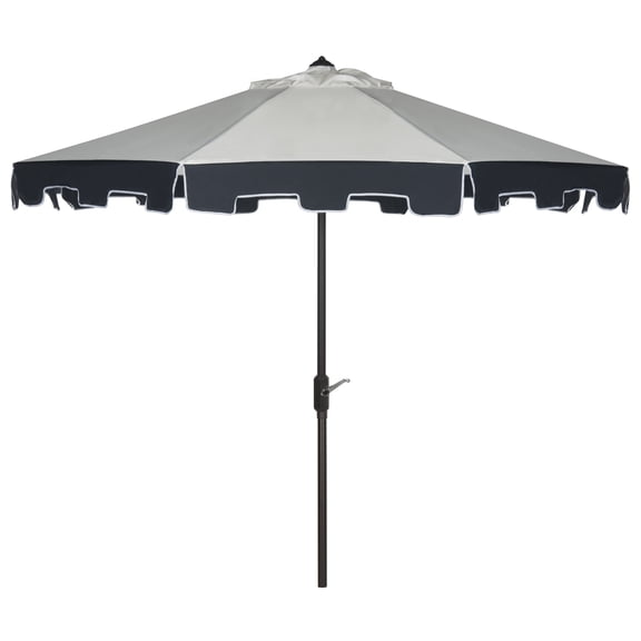 Safavieh City Fashion 9' Market Crank Auto Tilt Umbrella, Beige/Navy