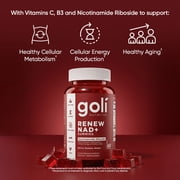 Goli Nutrition Renew NAD+ Gummies with Nicotinamide Riboside, 60 Count