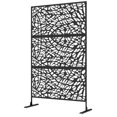 thumbnail image 1 of 6.5FT Metal Outdoor Privacy Screen, 3-Panel Twisted Line Decorative Garden Divider & Plant Trellis, Weather-Resistant Steel Partition for Patio, Yard, Walkway, Black, 1 of 7