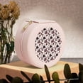 thumbnail image 6 of Yiaed Retro Red Black Roses Print Travel Jewelry Case Bridesmaid Gift Boxes Jewelry Travel Organizer Small Round Jewelry Box Mini Storage-Pink, 6 of 7