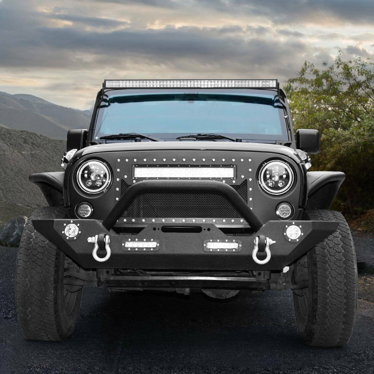 Textured Front Bumper Cover For 2007-2018 Jeep Wrangler (With Fog Light Holes)