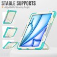thumbnail image 3 of Dteck for iPad Air 13 Inch Case M2(2024) Heavy Duty Case, Shockproof Drop Protection with Screen Protector & Pencil Holder & Rotating Stand & Handle Rugged Protective Cover, Rainbow Mint, 3 of 6
