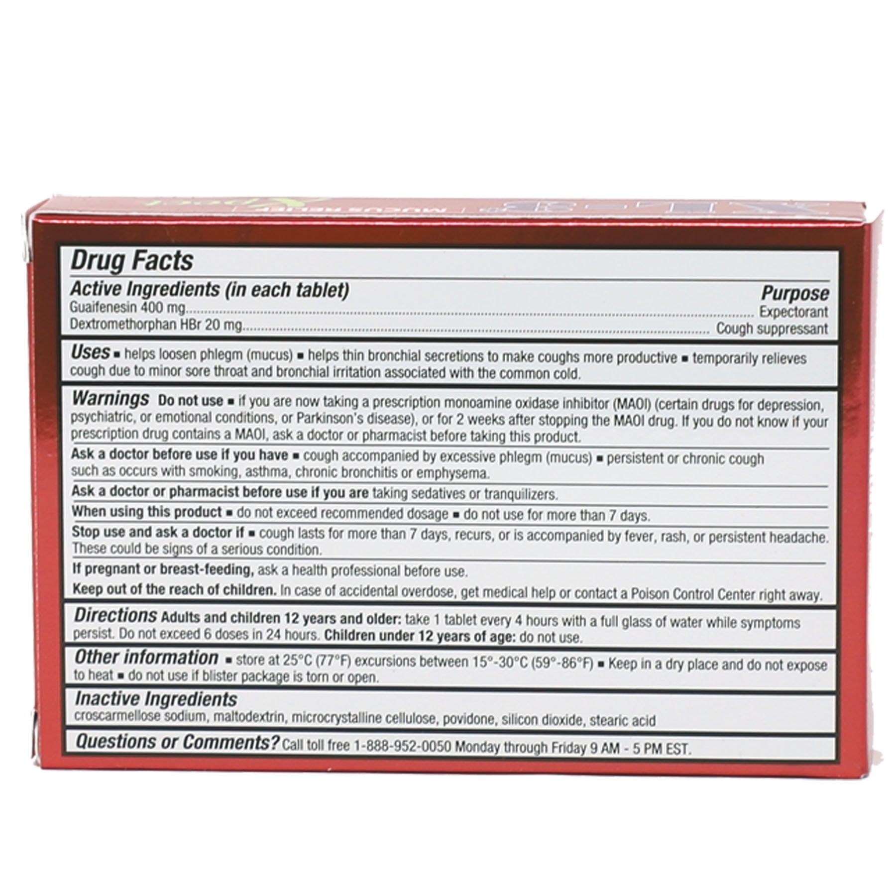 XL-3 Xpect Mucus Relief, OTC Medication Helps Thins and Loosens Mucus, 20 Tablets