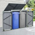 thumbnail image 2 of Outsunny 5ft x 3ft Outdoor Garbage Bin Storage Shed, Metal Garbage Shed, 2 of 9