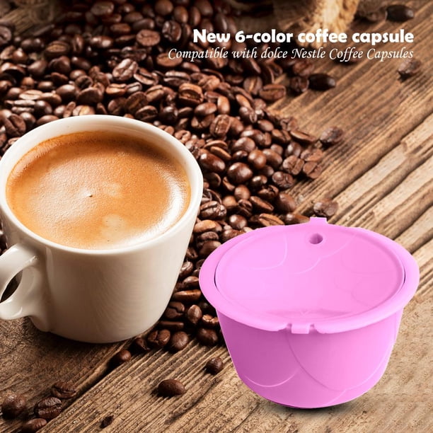 Drenar Filtro de taza de cápsula de café reutilizable de acero inoxidable para Dolce Gusto (púrpura) Wdftyju Libre de BPA